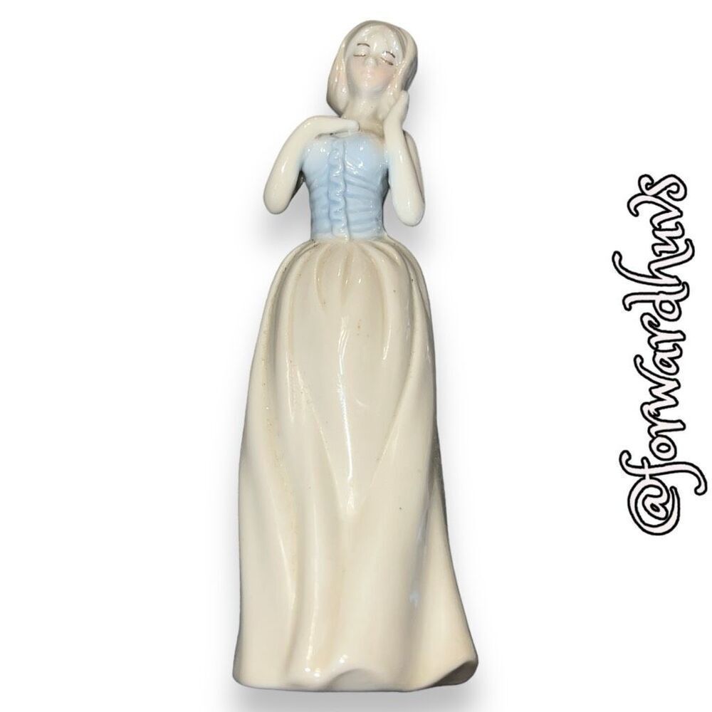 Elegant 6 1/2 Inch Ceramic Porcelain Figurine of a Woman